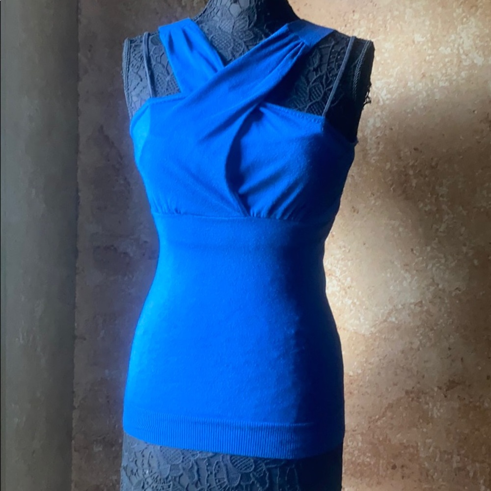 EXPRESS versatile cobalt rayon halter